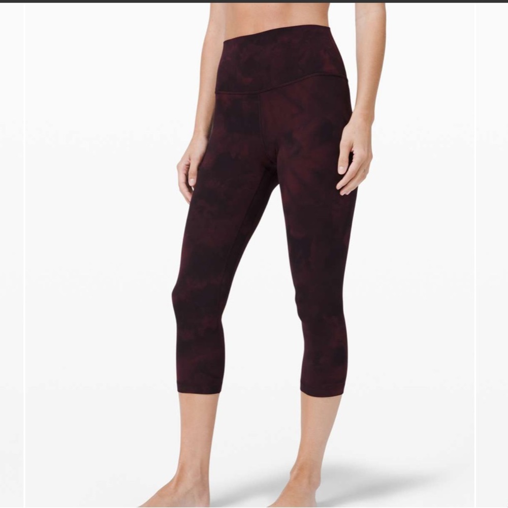 Lululemon Size 4 Purple Tie Dye Align Crop 21" Diamond Dye Cropped Leggings‎